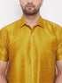 Men's Mustard Silk Blend Ethnic Shirt